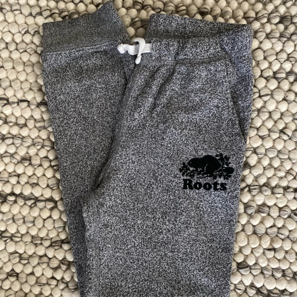Roots Kids Original Organic Salt and Pepper Grey Track Pants Size 12